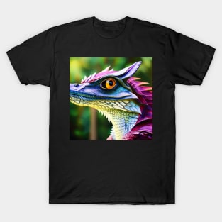 Baby Blue Dragon with Purple Spines in the Forest T-Shirt